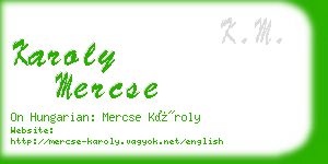 karoly mercse business card